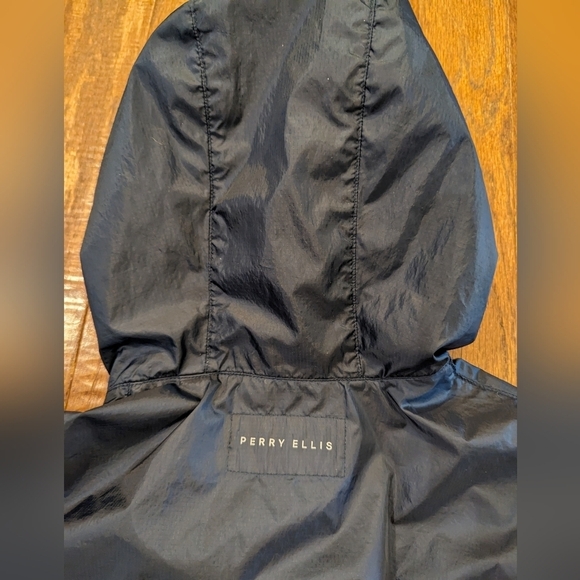 Perry Ellis Mens Hooded Bomber Jacket, Blue, Large  Bomber Jacket - Picture 10 of 12